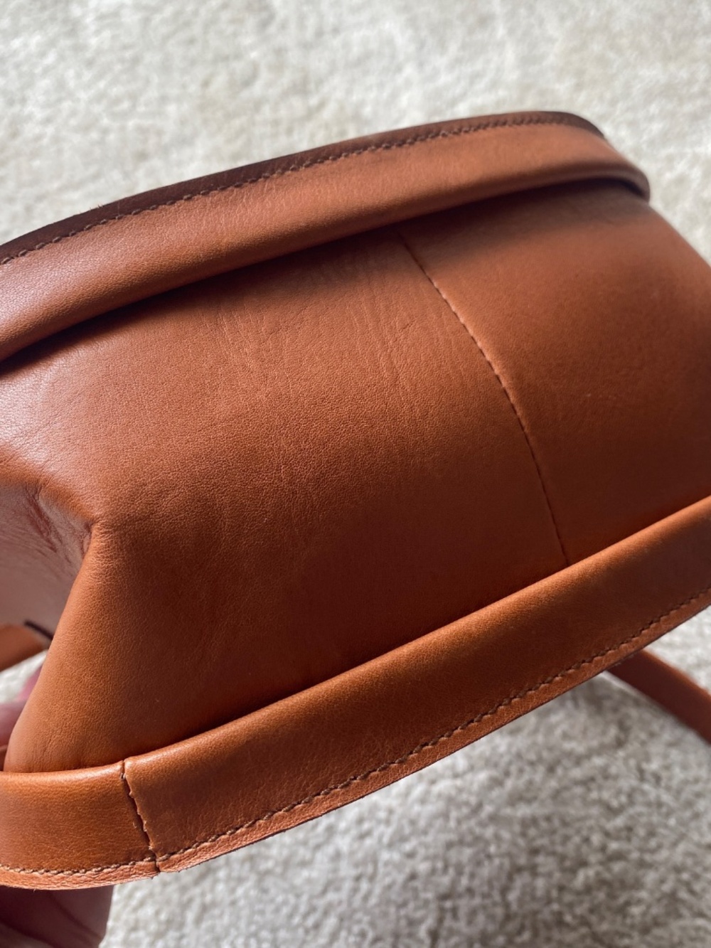 Madewell Small Leather Handbag w/Shoulder Strap-Crossbody Strap-Light Brown Tone - Picture 4 of 15